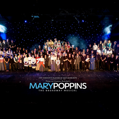 The full cast from the play Mary Poppins.