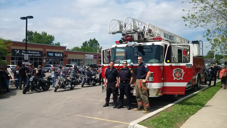 Fire Department members at New Hamburg Full Throttle fundraising event