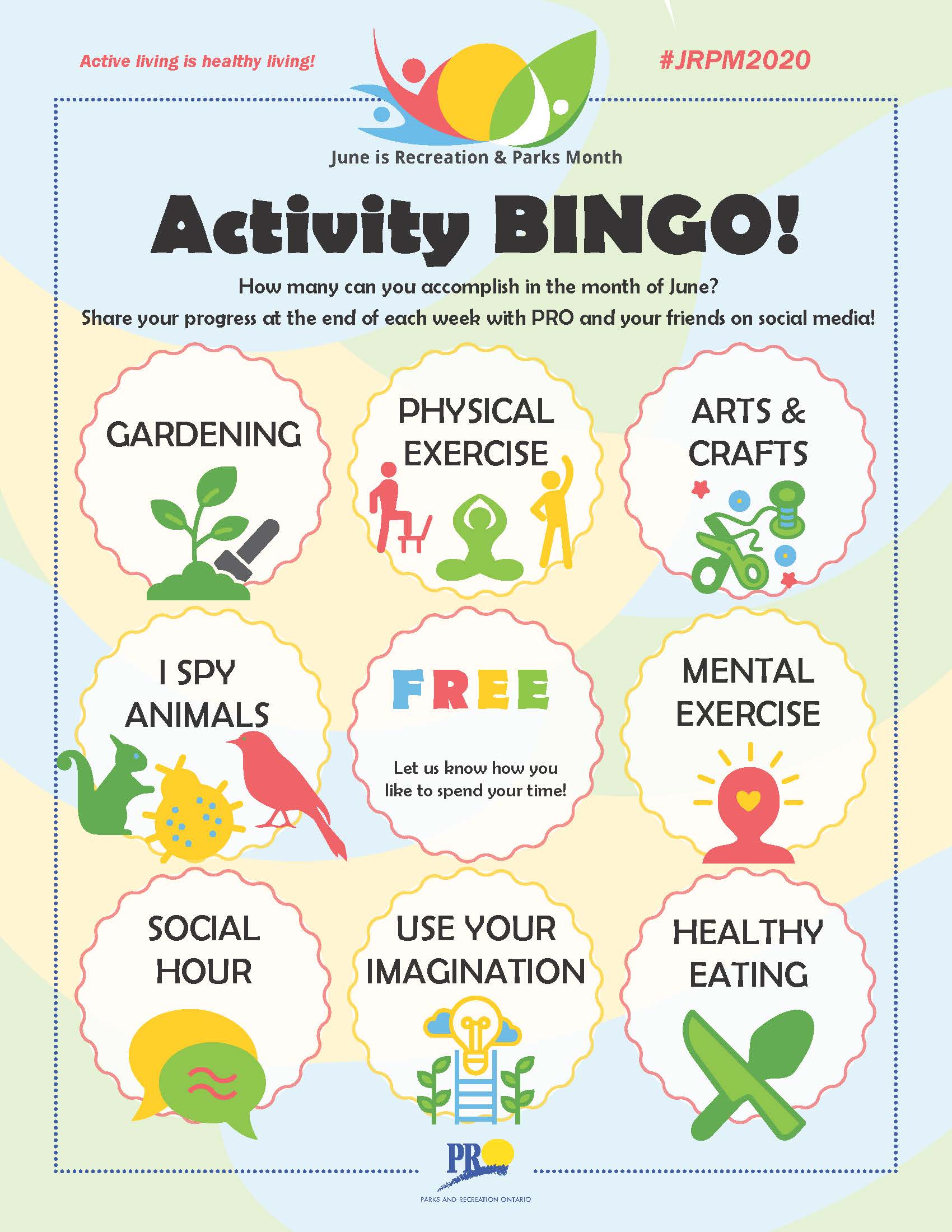 Activity Bingo: How may can you accomplish in the month of June?
