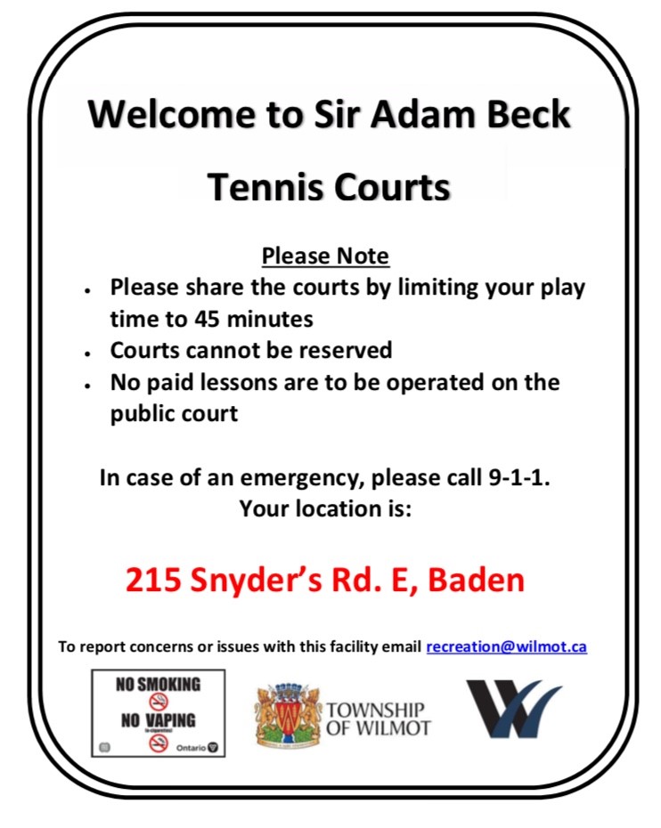 Welcome to Sir Adam Beck Tennis Courts