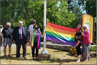 Wilmot Council Raising Pride Flag