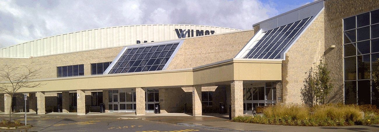 Front entrance of the Wilmot Recreation Complex