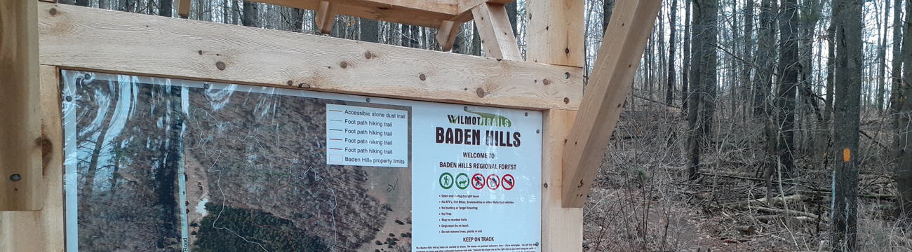 Baden Hills trail head sign