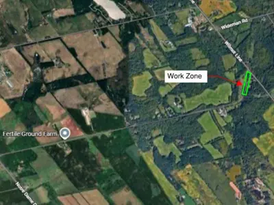 Image of Carmel-Koch road closure area